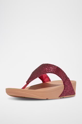 Sandales pailletées compensées - Fuchsia