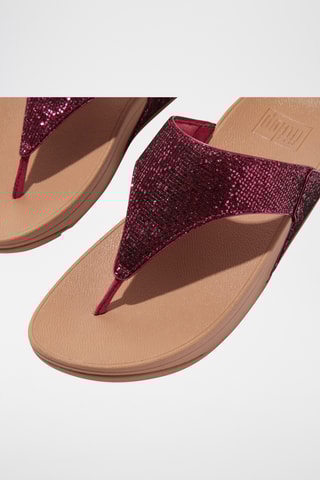 Sandales pailletées compensées - Fuchsia