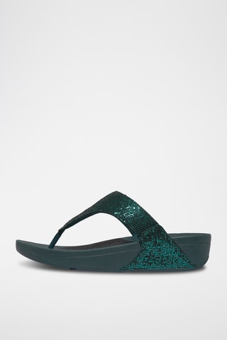 Sandales pailletées compensées - Vert