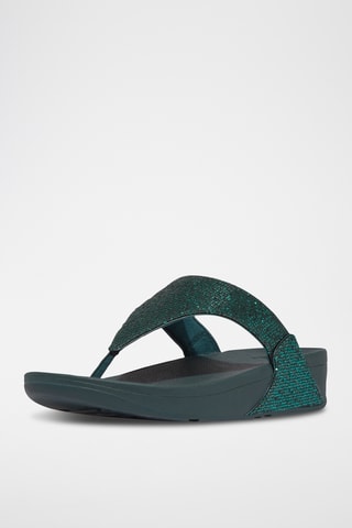 Sandales pailletées compensées - Vert