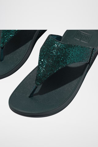 Sandales pailletées compensées - Vert