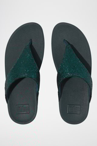 Sandales pailletées compensées - Vert