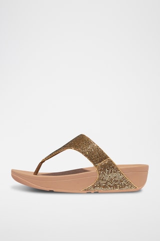 Sandales pailletées compensées - Doré