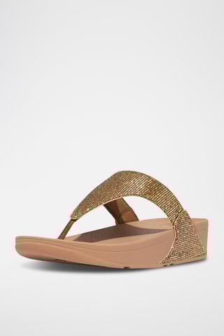 Sandales pailletées compensées - Doré