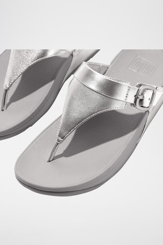 Sandales compensées en cuir - Argenté