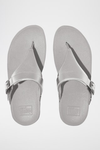 Sandales compensées en cuir - Argenté
