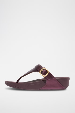 Sandales compensées en cuir - Mauve