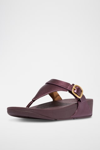 Sandales compensées en cuir - Mauve