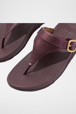 Sandales compensées en cuir - Mauve