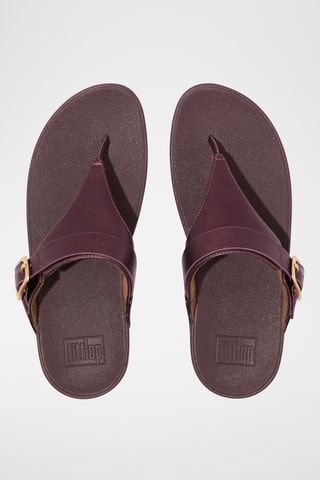 Sandales compensées en cuir - Mauve