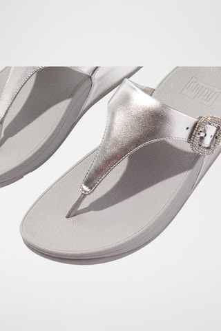 Sandales compensées en cuir - Argenté