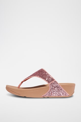 Sandales pailletées compensées - Rose
