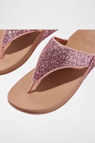 Sandales pailletées compensées - Rose