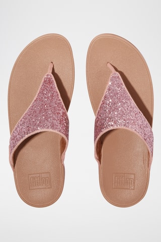 Sandales pailletées compensées - Rose