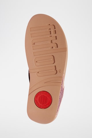 Sandales pailletées compensées - Rose