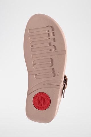 Sandales compensées en cuir - Doré rose
