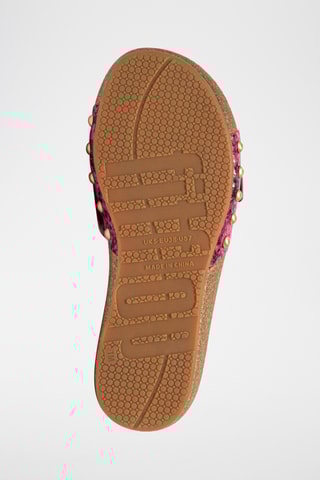 Sandales en cuir - Fuchsia et noir