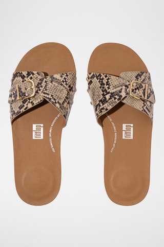 Mules en cuir - Marron et beige