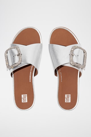 Mules en cuir - Argenté