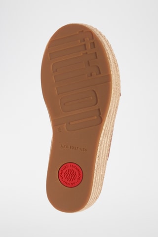 Mules compensées en cuir - Camel