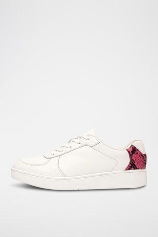 Baskets en cuir - Blanc et fuchsia