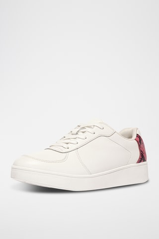 Baskets en cuir - Blanc et fuchsia