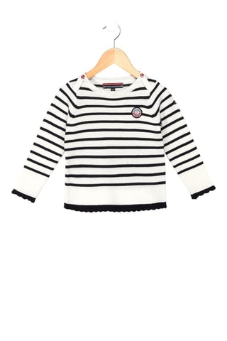 Pull Avague - Blanc et bleu marine - Terre de Marins