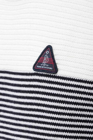 Pull Upull - Blanc et bleu marine - Terre de Marins