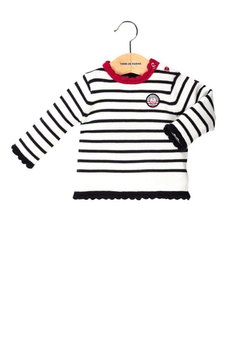 Pull Cabatage - Blanc et bleu marine - Terre de Marins