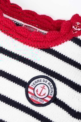 Pull Cabatage - Blanc et bleu marine - Terre de Marins