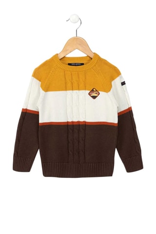 Pull - Marron et blanc - Terre de Marins