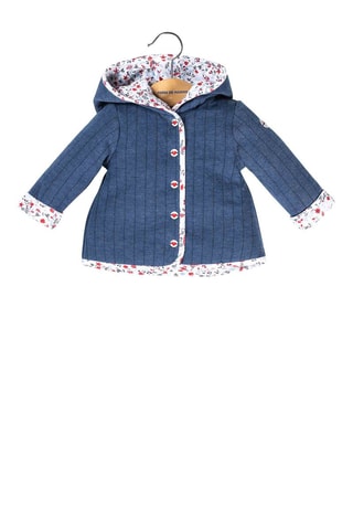 Veste à capuche réversible Zeima - Bleu et blanc - Terre de Marins
