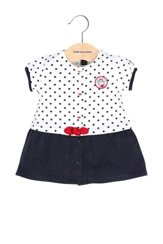 Robe à pois Oriou - Blanc et bleu marine - Terre de Marins