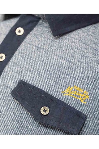 Polo Montal - Bleu marine et blanc - Terre de Marins