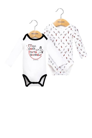2 bodys Pagely - Blanc et noir - Terre de Marins