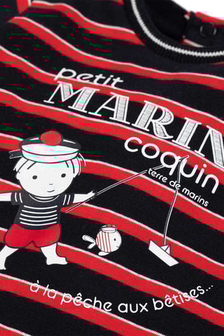 T-shirt Etalo - Noir et rouge - Terre de Marins