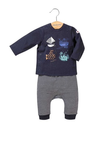 Sweat et pantalon rayé Dimaro - Bleu marine - Terre de Marins