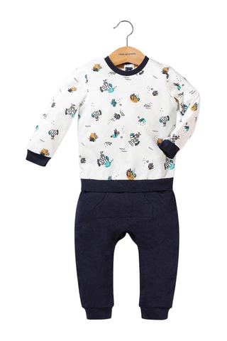 Sweat et pantalon Dijog - Blanc et bleu marine - Terre de Marins