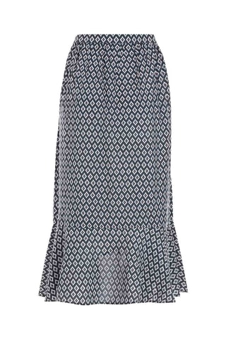 Jupe midi Fowl - Noir et blanc  - Terre de Marins