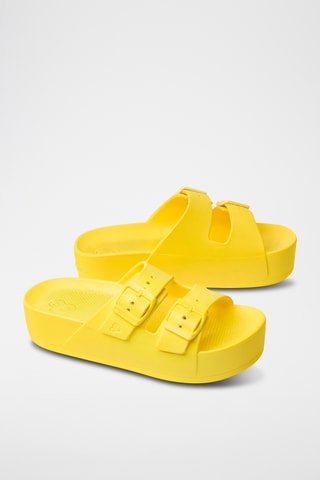 Mules plateformes Jeannette Néon - Jaune