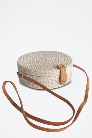 Sac bandoulière en rotin Bali - Blanc