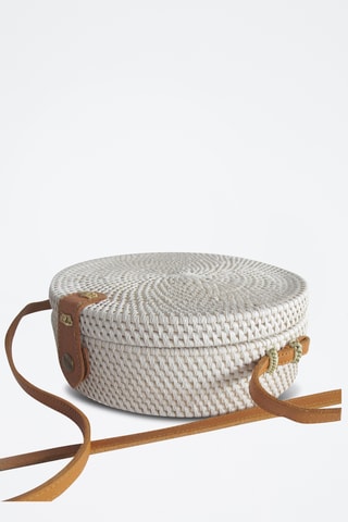 Sac bandoulière en rotin Bali - Blanc
