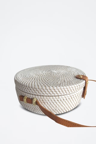 Sac bandoulière en rotin Bali - Blanc