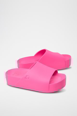 Mules plateformes Jeanne Néon - Rose