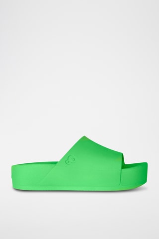 Mules plateformes Jeanne Néon - Vert clair
