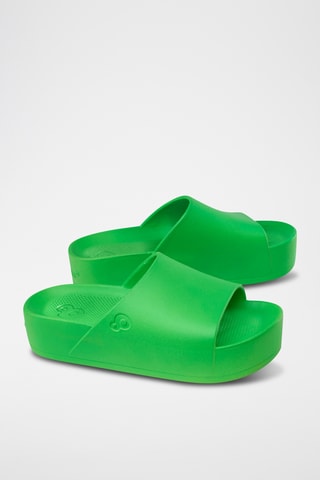 Mules plateformes Jeanne Néon - Vert clair