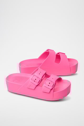 Mules plateformes Jeannette Néon - Rose