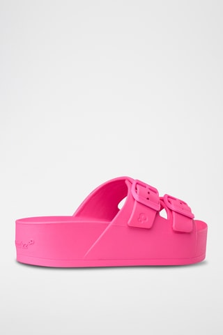 Mules plateformes Jeannette Néon - Rose