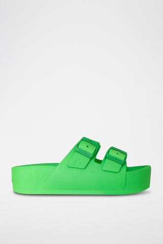 Mules plateformes Jeannette Néon - Vert