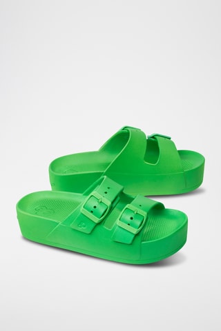 Mules plateformes Jeannette Néon - Vert